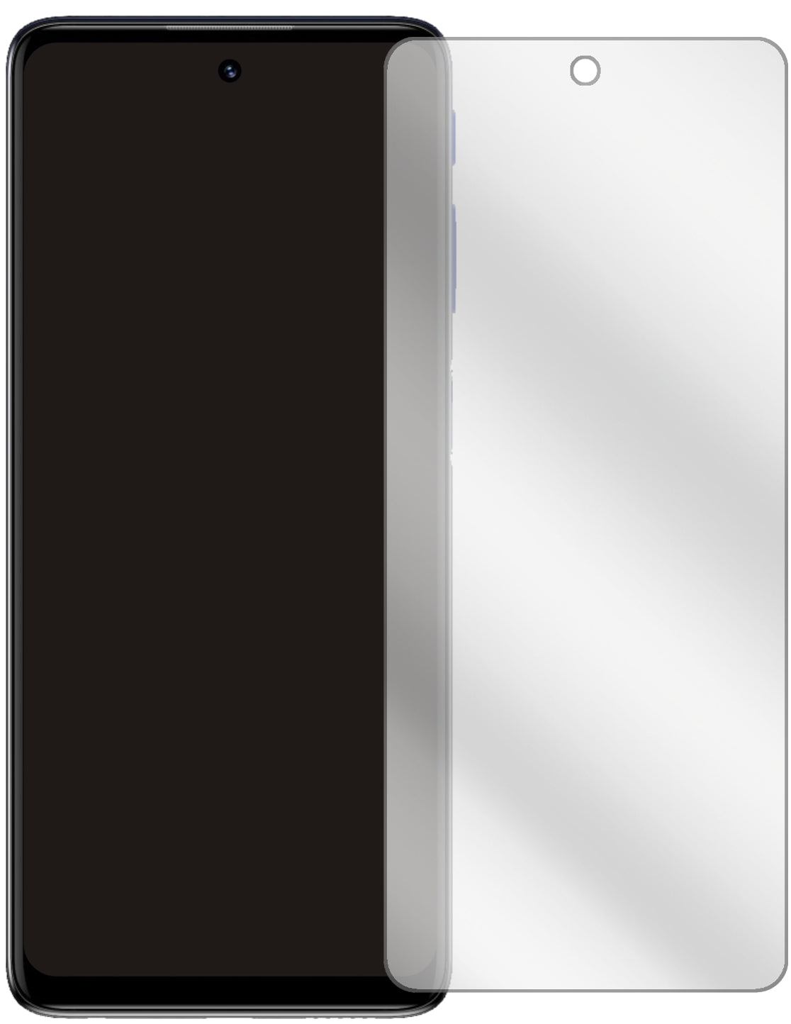 MotorolaMoto G51 5G mit aufgebrachter dipos Displayschutzfolie, glasklare Darstellung ohne Einschränkungen