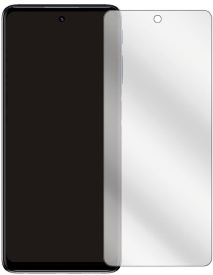 MotorolaMoto G51 5G mit aufgebrachter dipos Displayschutzfolie, glasklare Darstellung ohne Einschränkungen