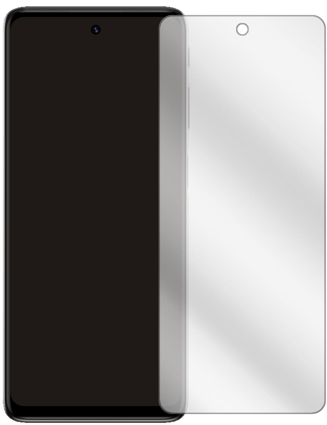 MotorolaMoto G51 mit aufgebrachter dipos Displayschutzfolie, glasklare Darstellung ohne Einschränkungen
