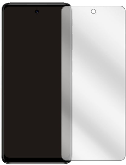 MotorolaMoto G51 mit aufgebrachter dipos Displayschutzfolie, glasklare Darstellung ohne Einschränkungen