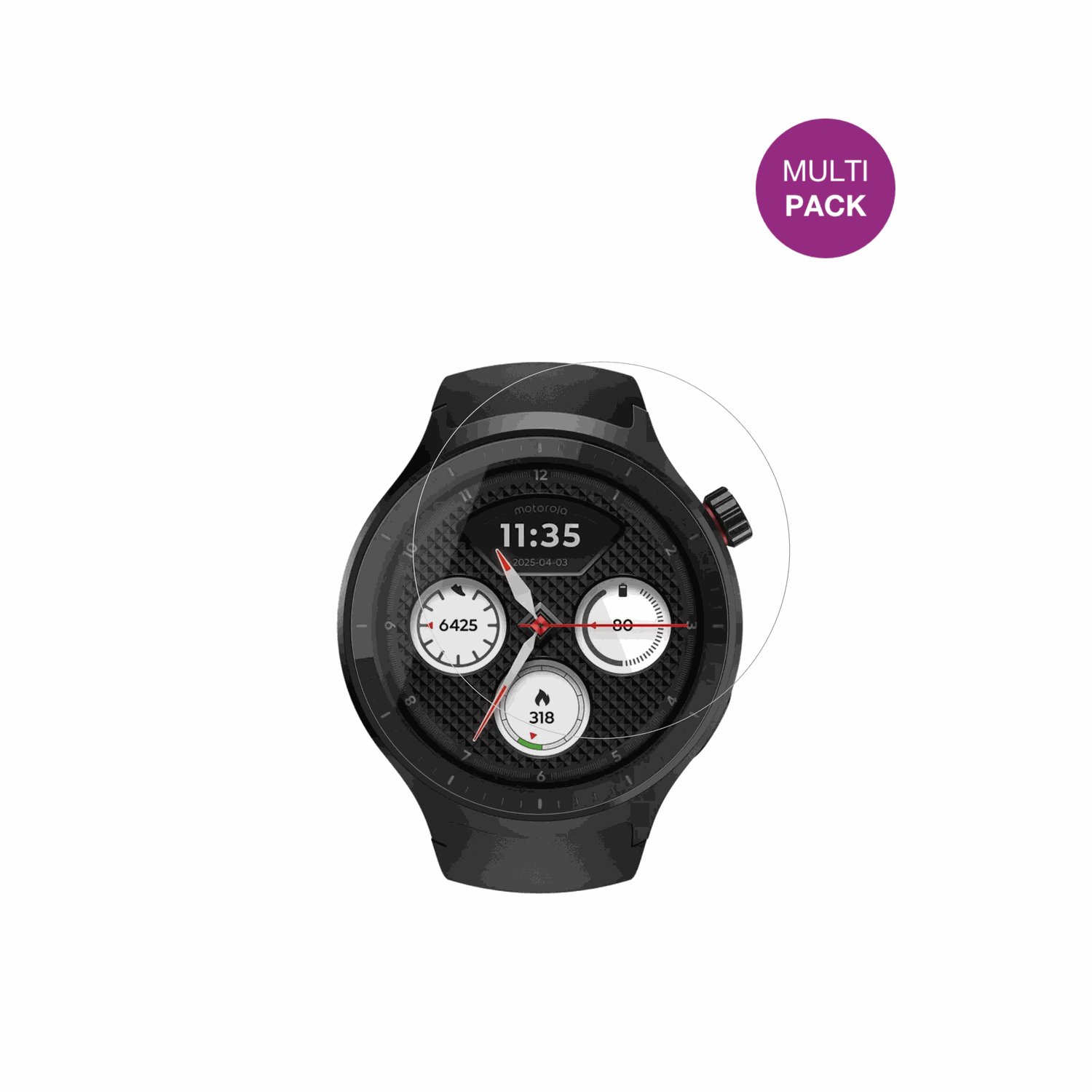 MotorolaMoto Watch 2026 1.43 Zoll mit aufgebrachter dipos Displayschutzfolie, glasklare Darstellung ohne Einschränkungen