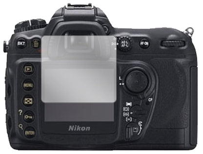 NikonD200 mit aufgebrachter dipos Displayschutzfolie, glasklare Darstellung ohne Einschränkungen