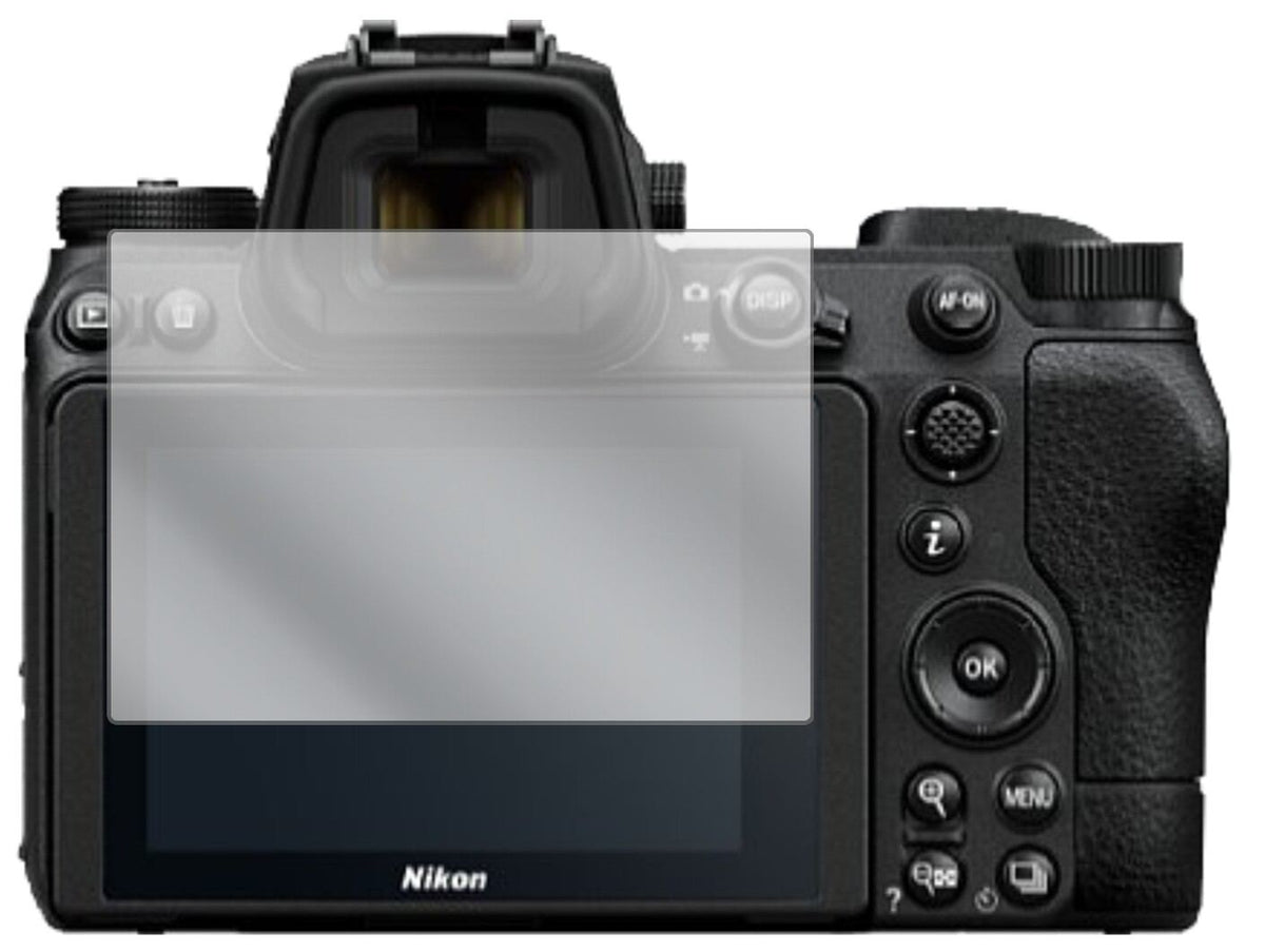 NikonZ 7II mit aufgebrachter dipos Displayschutzfolie, glasklare Darstellung ohne Einschränkungen