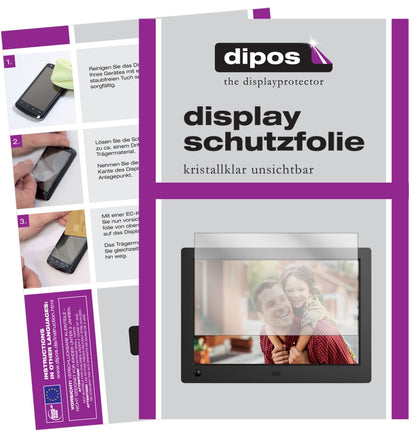 NIXAdvance 8 Zoll Widescreen Digitaler Bilderrahmen mit aufgebrachter dipos Displayschutzfolie, glasklare Darstellung ohne Einschränkungen