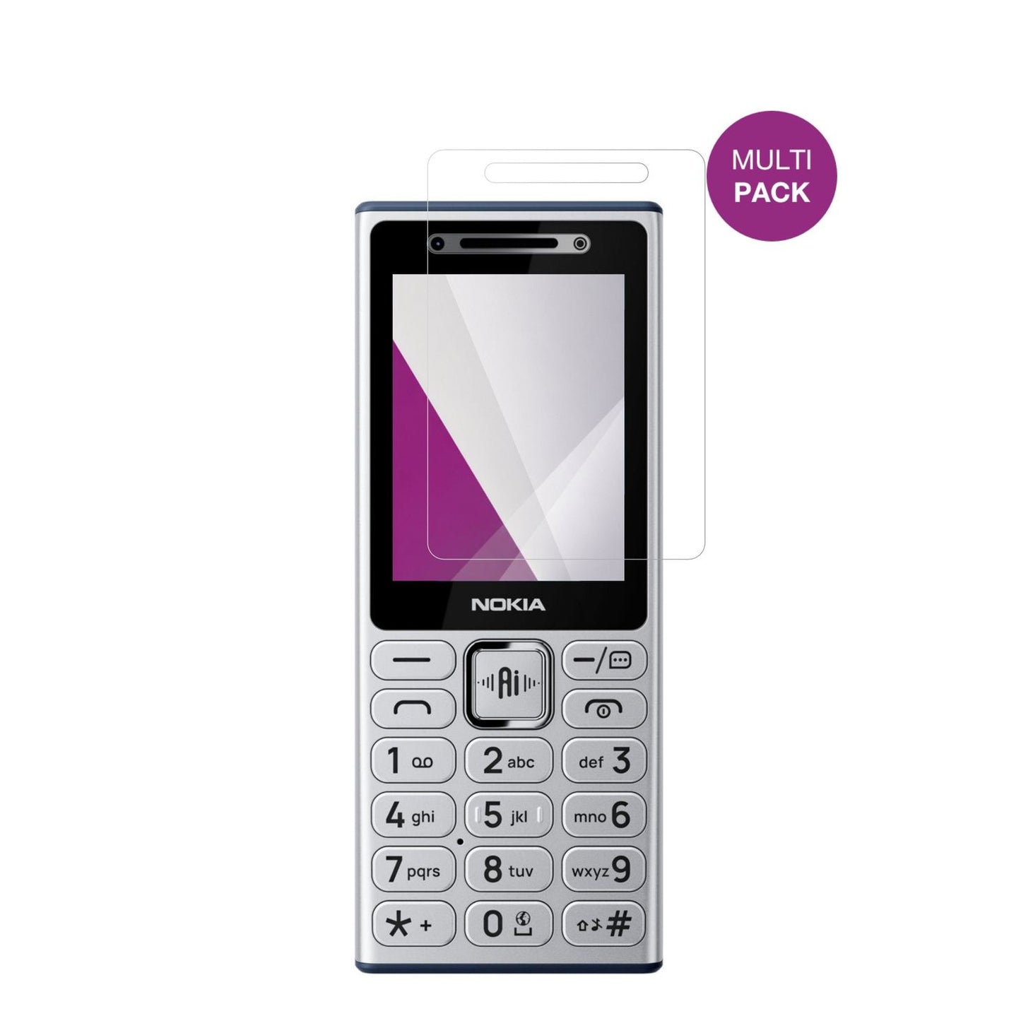 Nokia210 4G mit aufgebrachter dipos Displayschutzfolie, glasklare Darstellung ohne Einschränkungen