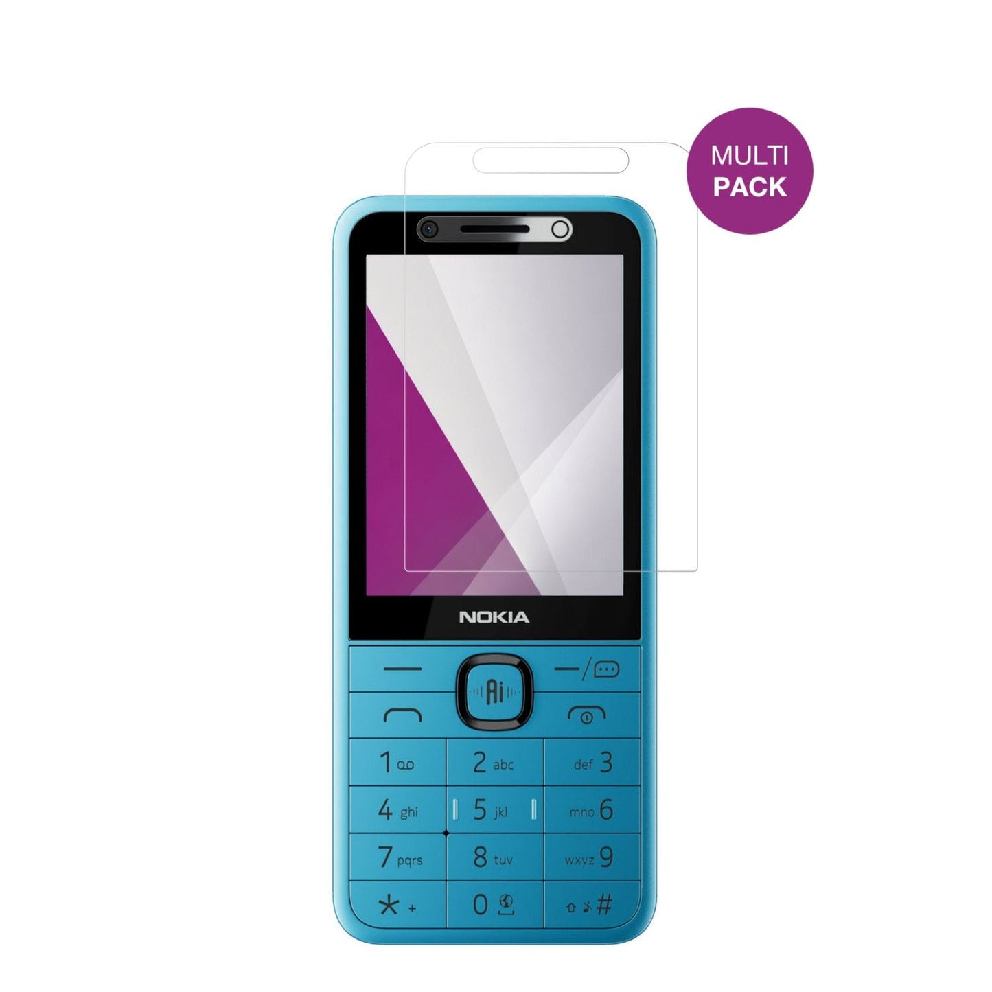 Nokia235 4G 2nd Edition mit aufgebrachter dipos Displayschutzfolie, glasklare Darstellung ohne Einschränkungen