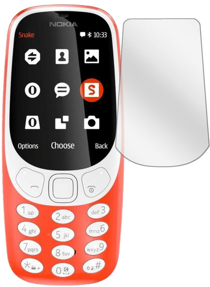 Nokia3310 mit aufgebrachter dipos Displayschutzfolie, glasklare Darstellung ohne Einschränkungen
