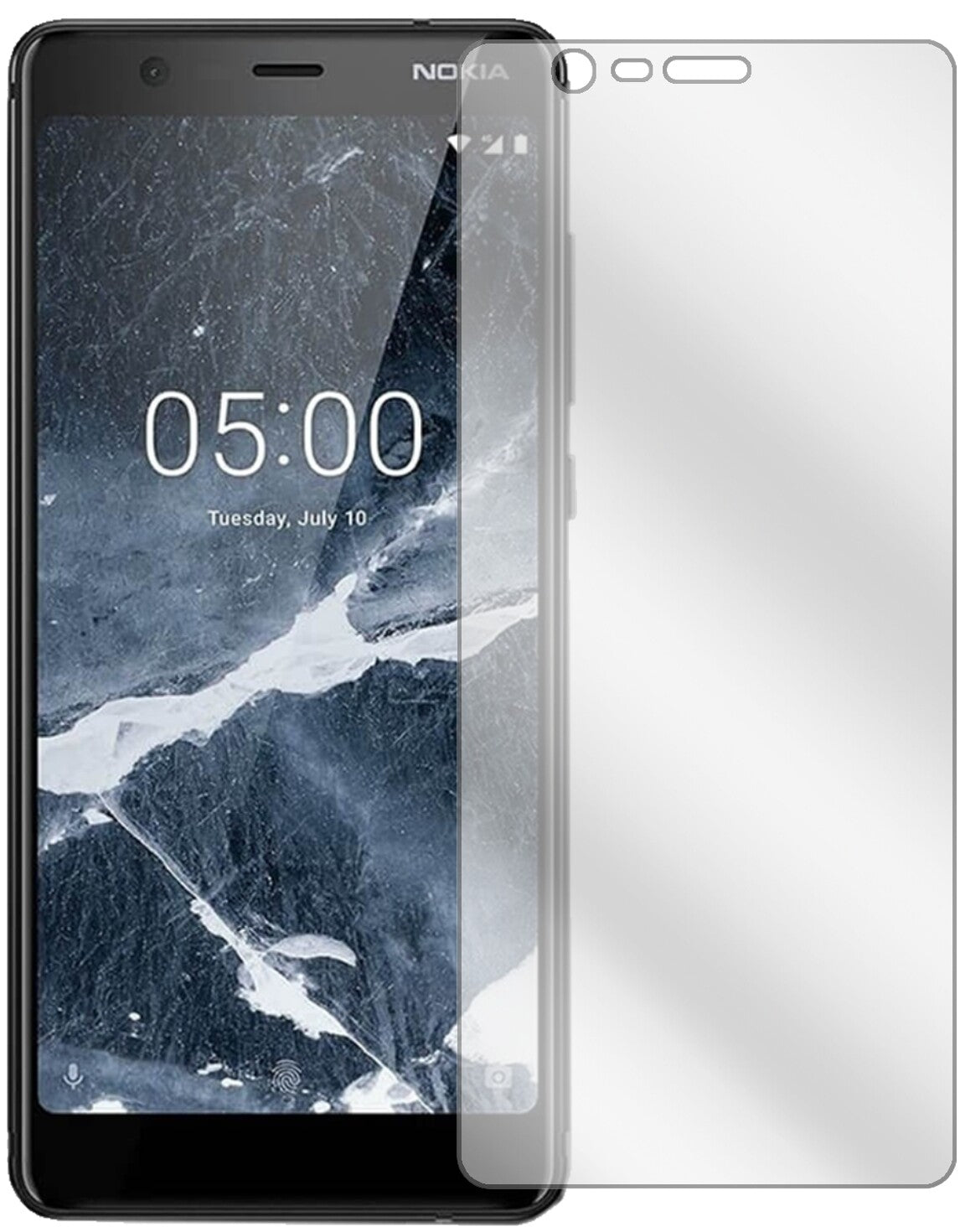 Nokia46027 mit aufgebrachter dipos Displayschutzfolie, glasklare Darstellung ohne Einschränkungen