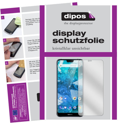 Nokia46029 mit aufgebrachter dipos Displayschutzfolie, glasklare Darstellung ohne Einschränkungen