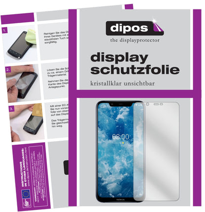 Nokia46030 mit aufgebrachter dipos Displayschutzfolie, glasklare Darstellung ohne Einschränkungen