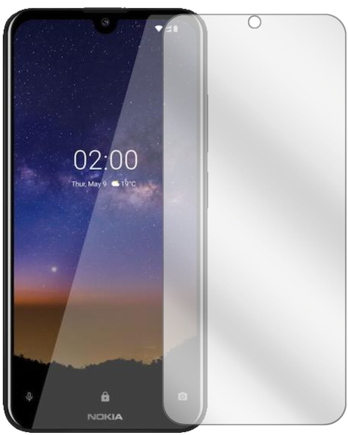 Nokia46055 mit aufgebrachter dipos Displayschutzfolie, glasklare Darstellung ohne Einschränkungen