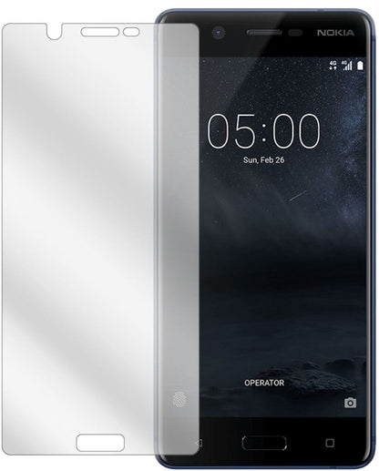 Nokia5 mit aufgebrachter dipos Displayschutzfolie, glasklare Darstellung ohne Einschränkungen