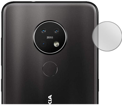Nokia7.2 Kameralinse mit aufgebrachter dipos Displayschutzfolie, glasklare Darstellung ohne Einschränkungen