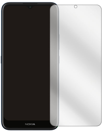 NokiaC20 mit aufgebrachter dipos Displayschutzfolie, glasklare Darstellung ohne Einschränkungen