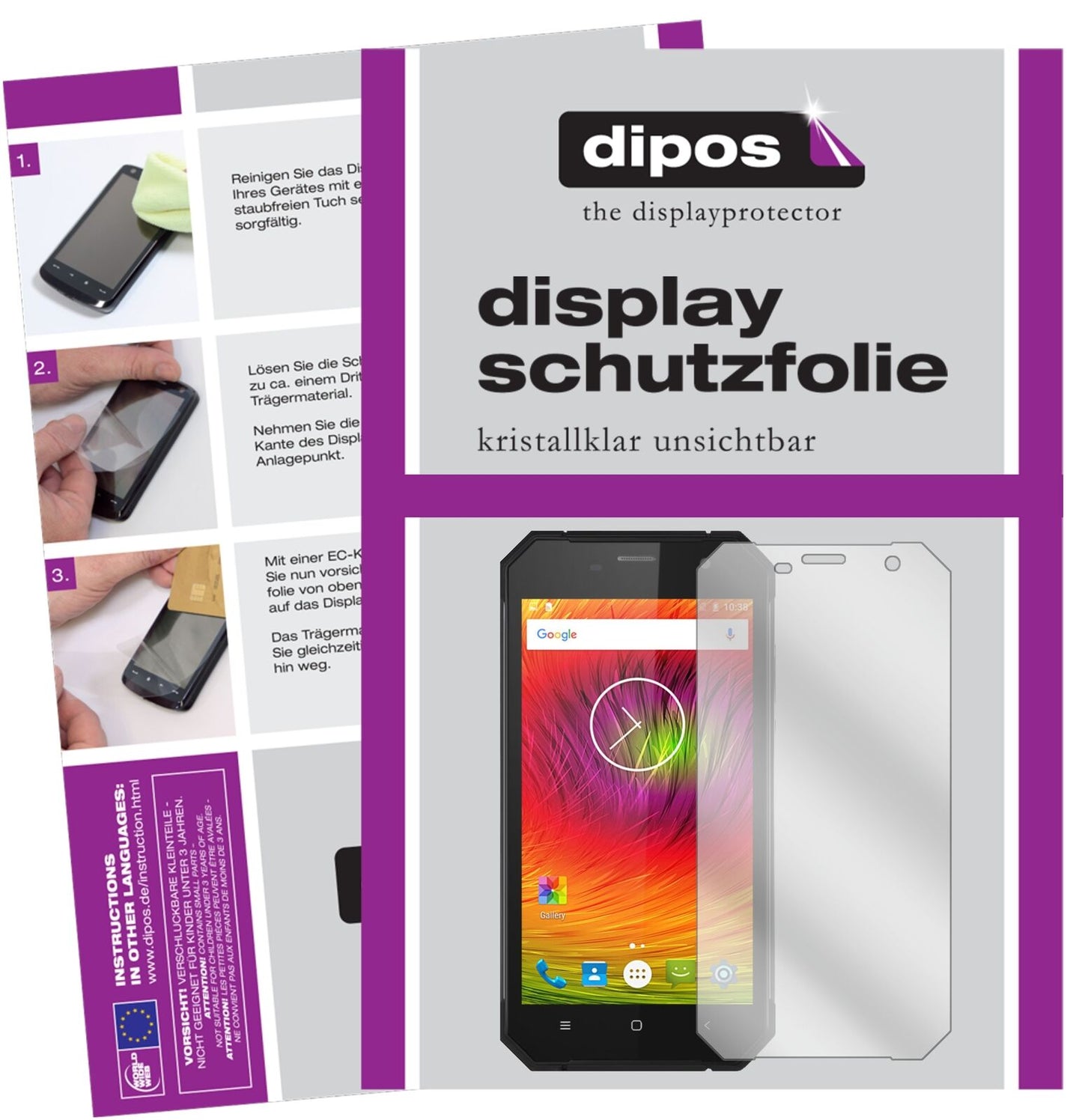 NomuM6 mit aufgebrachter dipos Displayschutzfolie, glasklare Darstellung ohne Einschränkungen