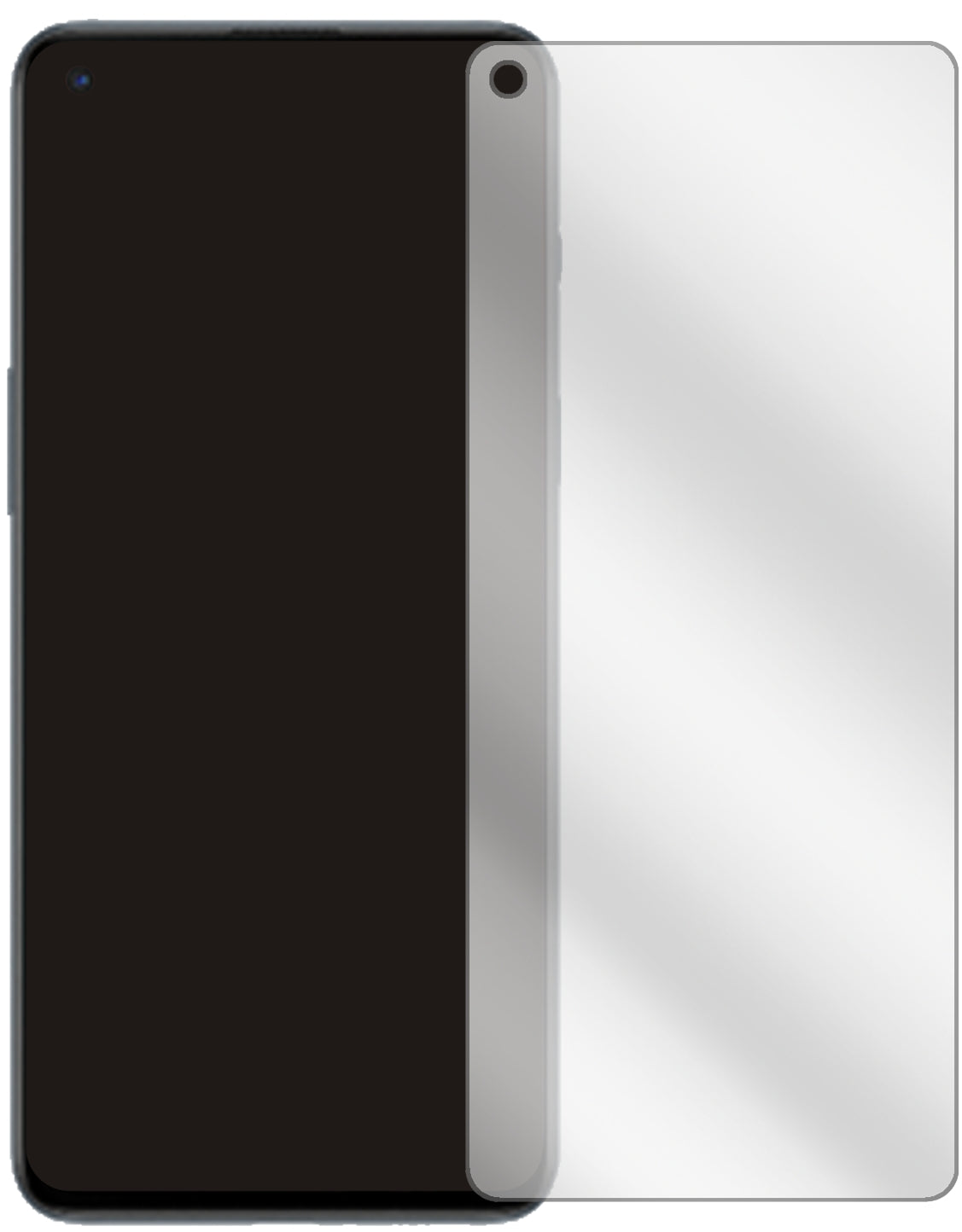 OnePlusNord 2 mit aufgebrachter dipos Displayschutzfolie, glasklare Darstellung ohne Einschränkungen