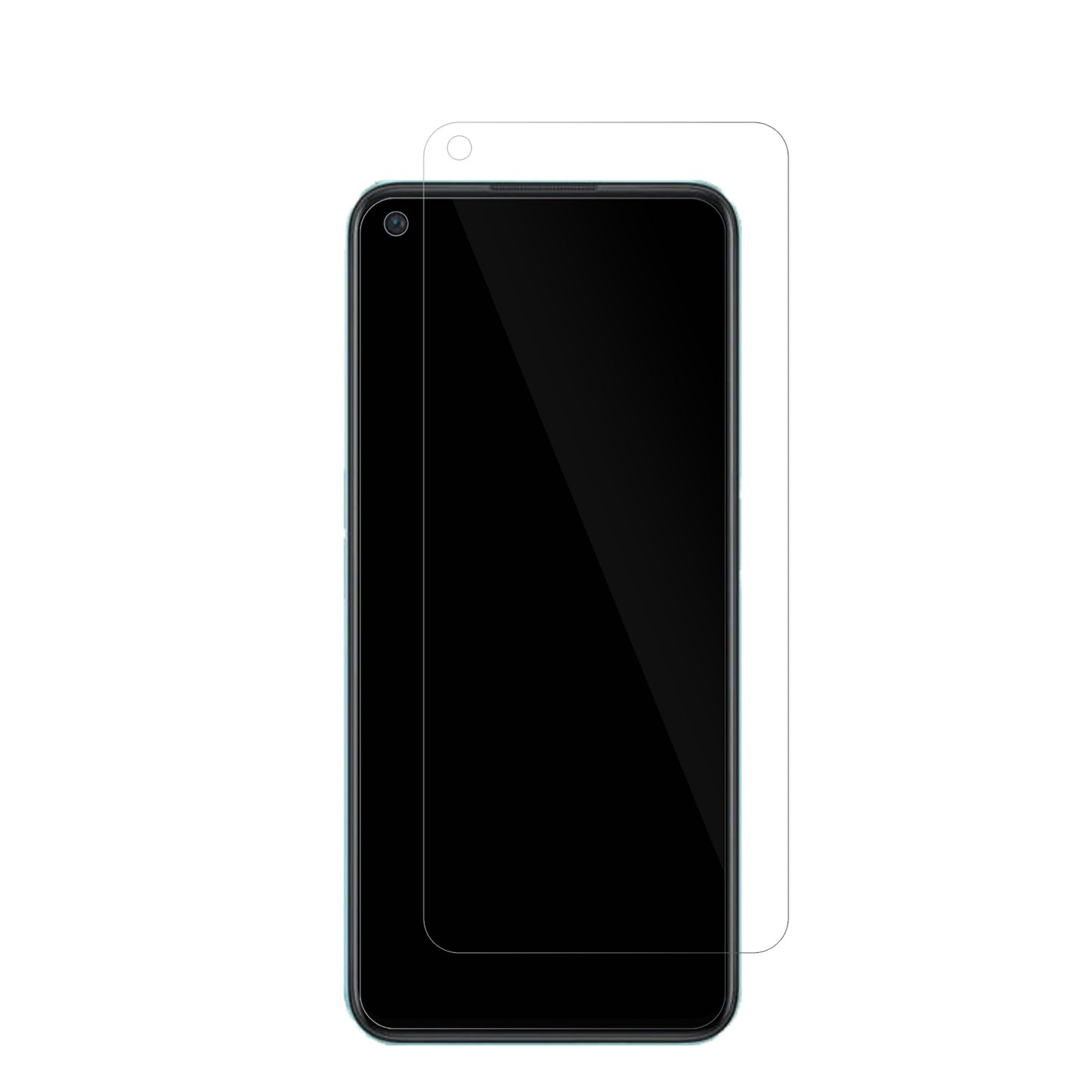 OnePlusNord CE 2 Lite mit aufgebrachter dipos Displayschutzfolie, glasklare Darstellung ohne Einschränkungen