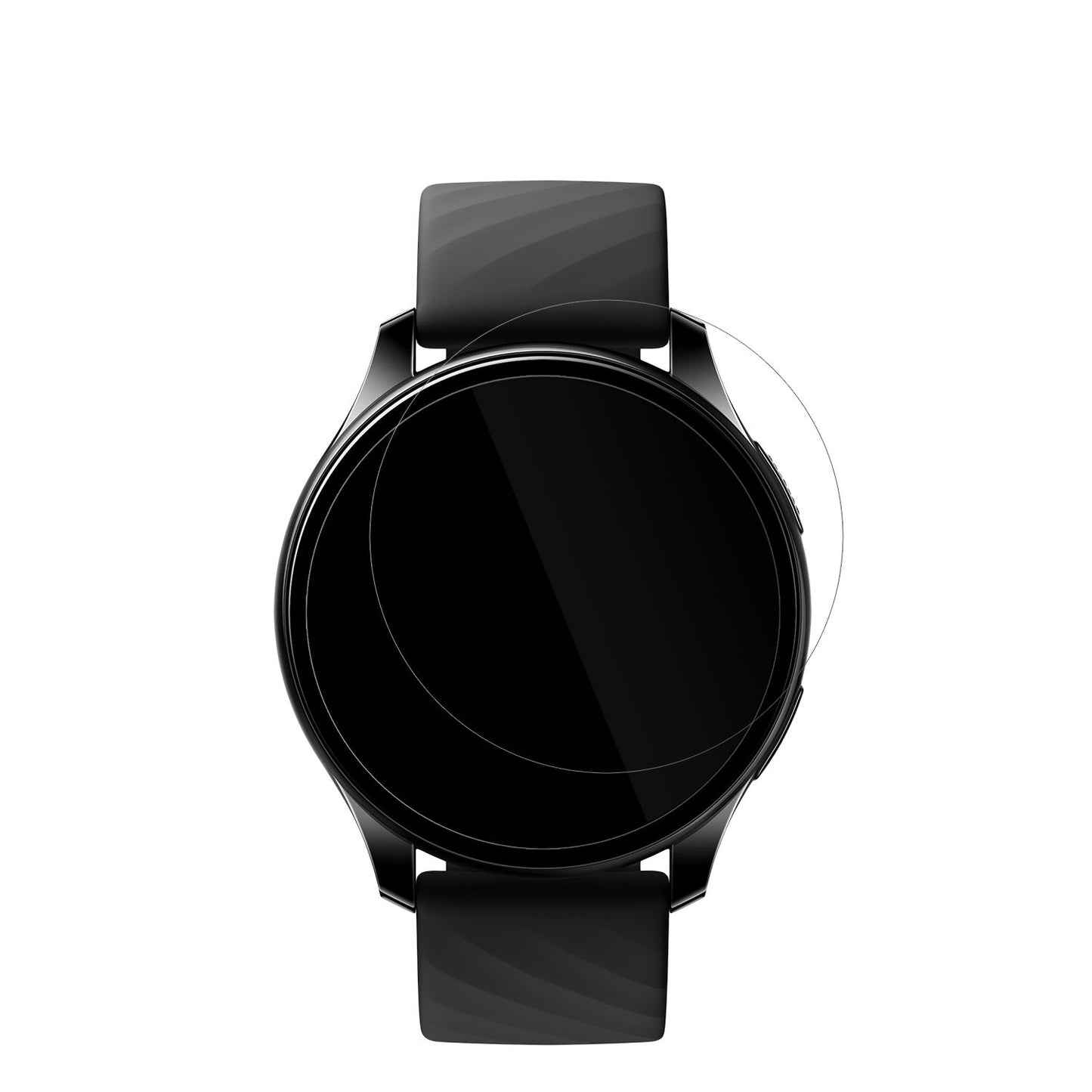 OnePlusNord Smartwatch mit aufgebrachter dipos Displayschutzfolie, glasklare Darstellung ohne Einschränkungen