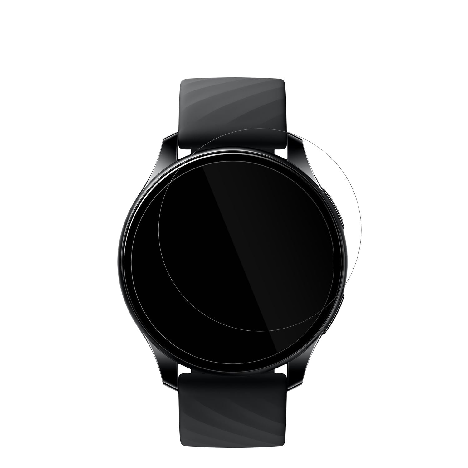 OnePlusNord Smartwatch mit aufgebrachter dipos Displayschutzfolie, glasklare Darstellung ohne Einschränkungen