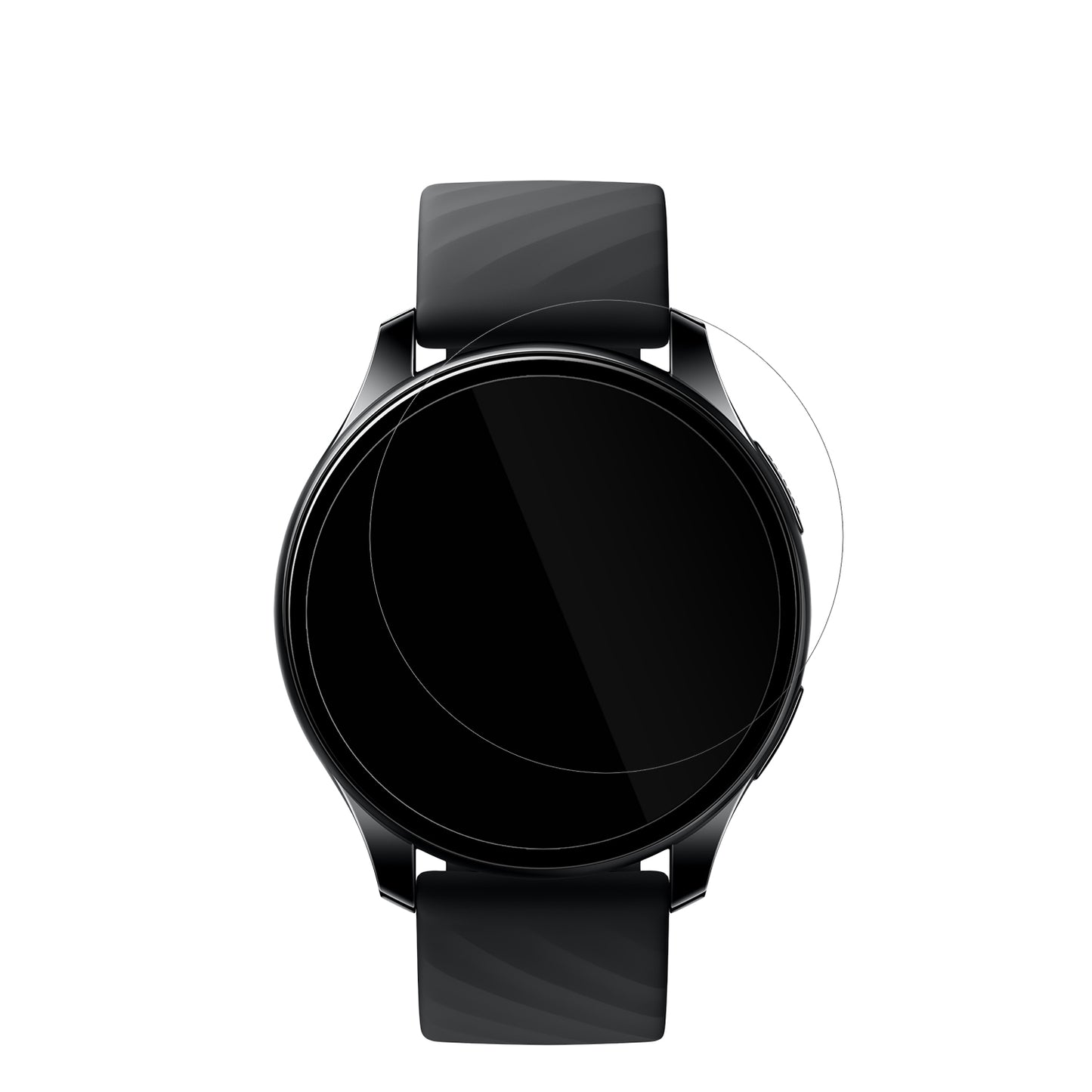 OnePlusNord Smartwatch mit aufgebrachter dipos Displayschutzfolie, glasklare Darstellung ohne Einschränkungen