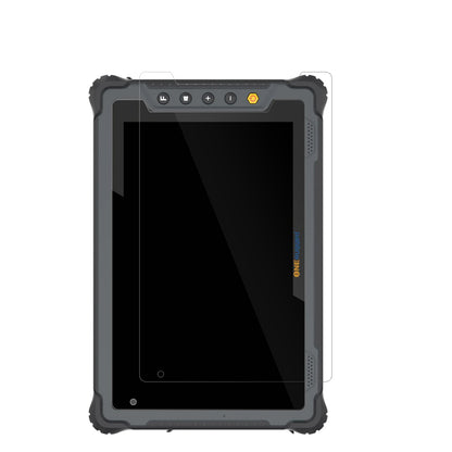 ONERuggedTablet M80J mit aufgebrachter dipos Displayschutzfolie, glasklare Darstellung ohne Einschränkungen