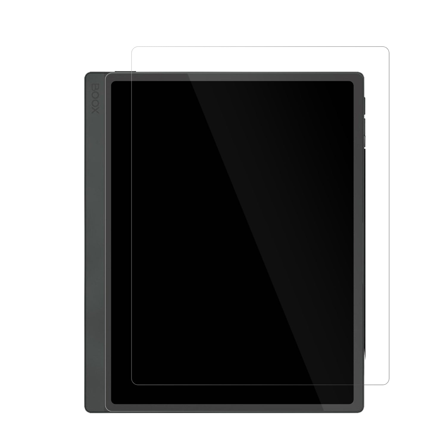 OnyxBoox Tab Ultra C Pro mit aufgebrachter dipos Displayschutzfolie, glasklare Darstellung ohne Einschränkungen
