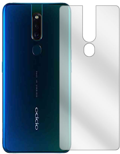OppoF11 Pro Rückseite mit aufgebrachter dipos Displayschutzfolie, glasklare Darstellung ohne Einschränkungen