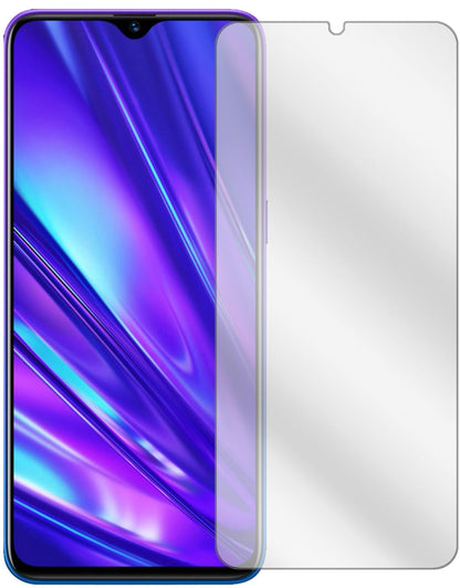 OppoRealme 5 Pro mit aufgebrachter dipos Displayschutzfolie, glasklare Darstellung ohne Einschränkungen