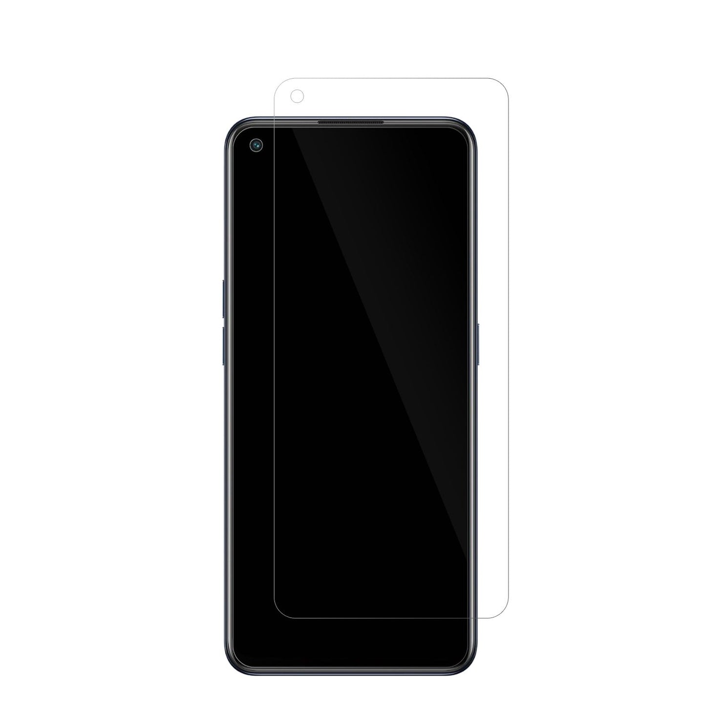 OppoReno 7 5G mit aufgebrachter dipos Displayschutzfolie, glasklare Darstellung ohne Einschränkungen