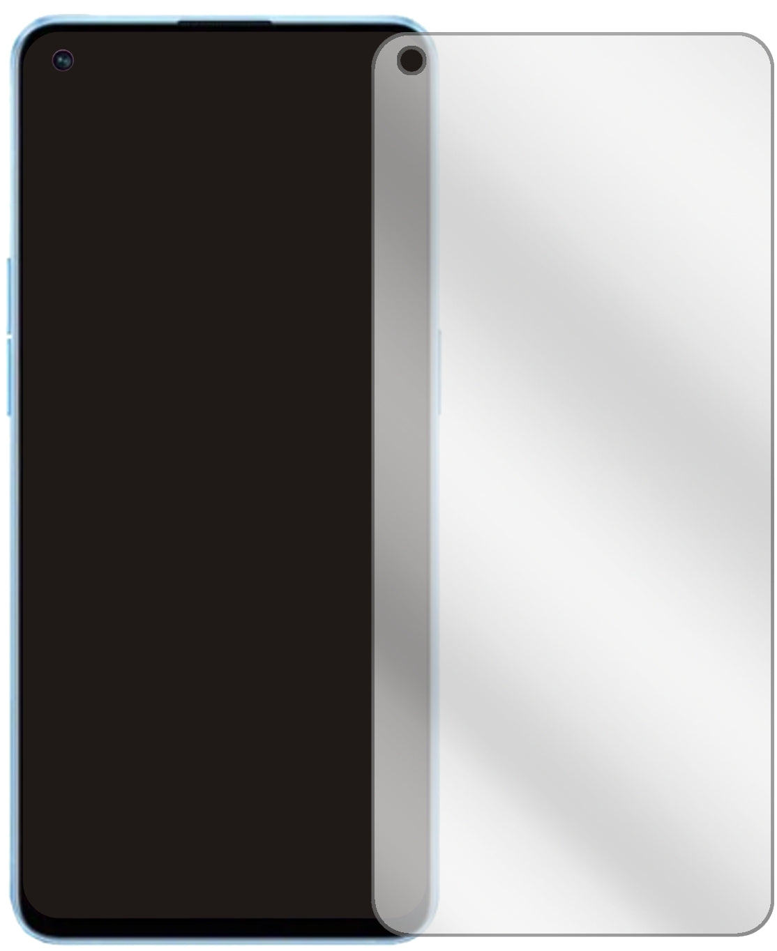 OppoReno 7 Pro mit aufgebrachter dipos Displayschutzfolie, glasklare Darstellung ohne Einschränkungen