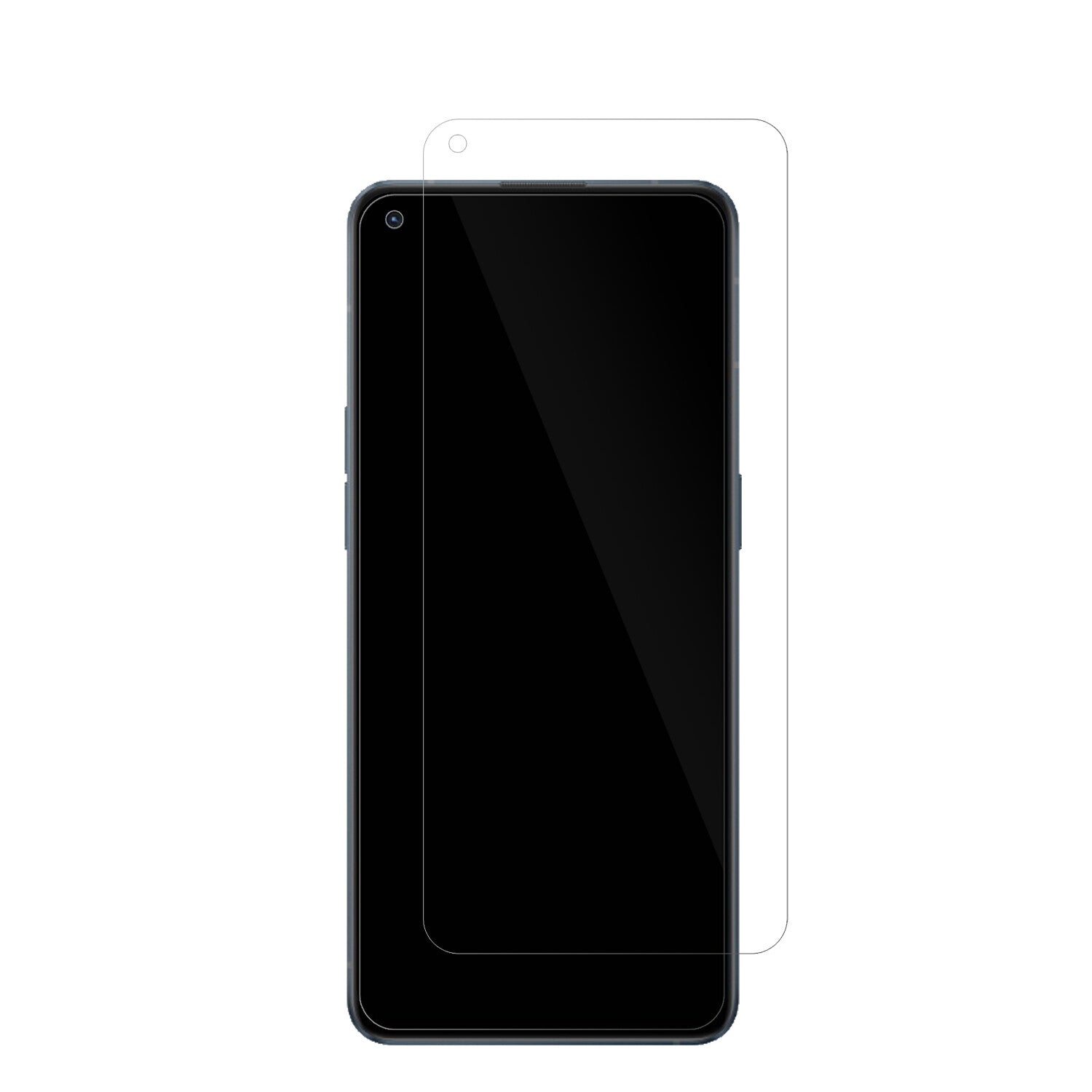 OPPOReno6 4G mit aufgebrachter dipos Displayschutzfolie, glasklare Darstellung ohne Einschränkungen