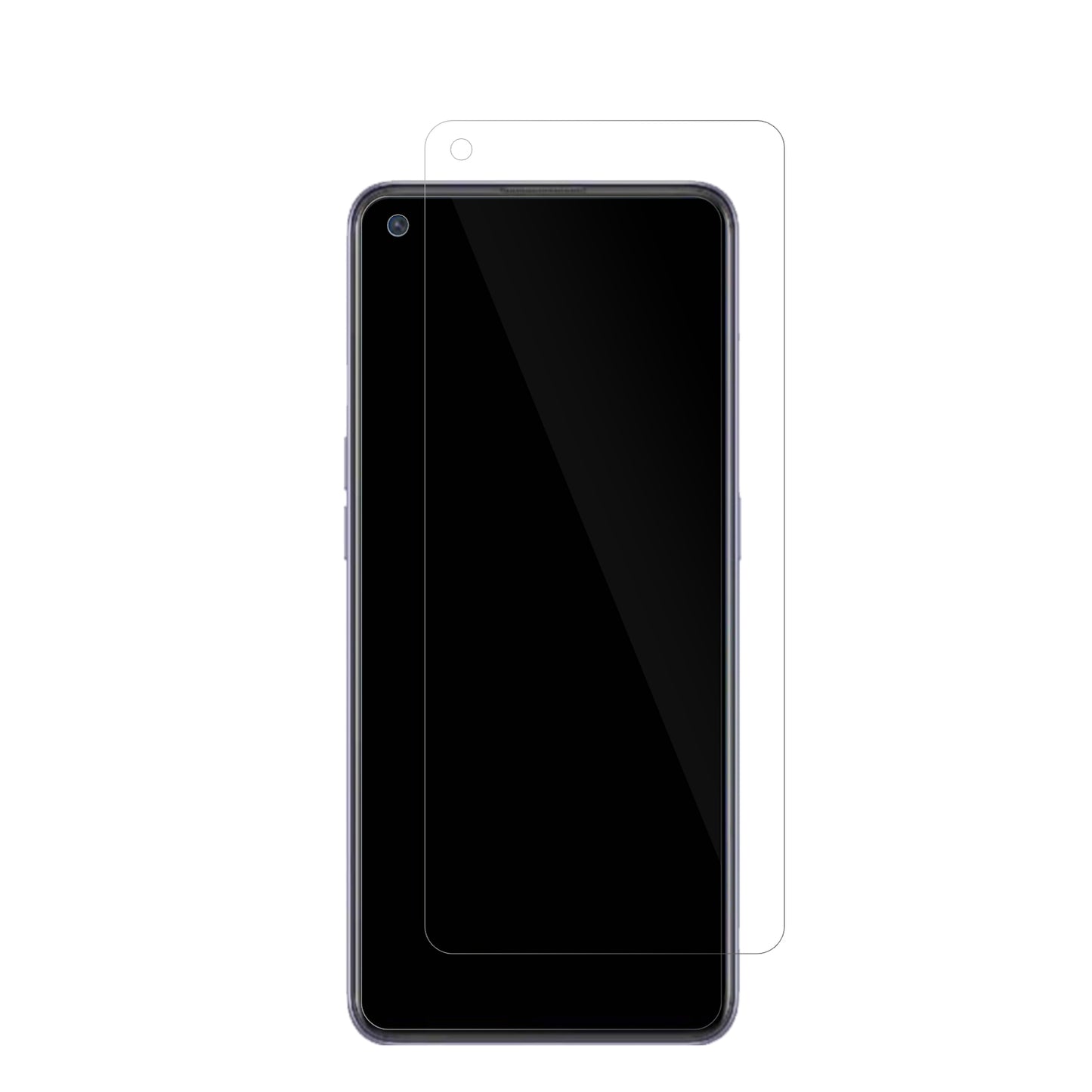 OppoReno6 Lite mit aufgebrachter dipos Displayschutzfolie, glasklare Darstellung ohne Einschränkungen