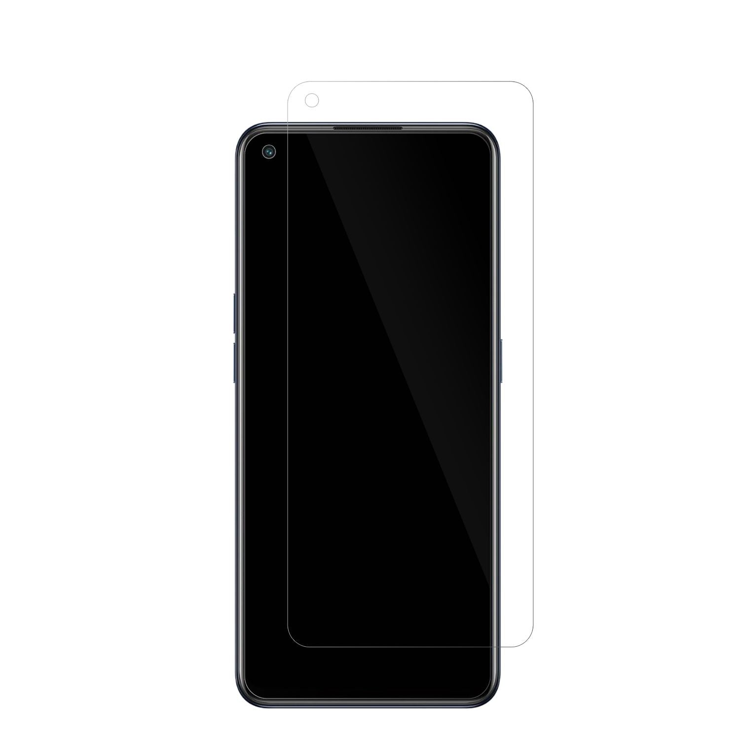 OPPOReno7 4G mit aufgebrachter dipos Displayschutzfolie, glasklare Darstellung ohne Einschränkungen