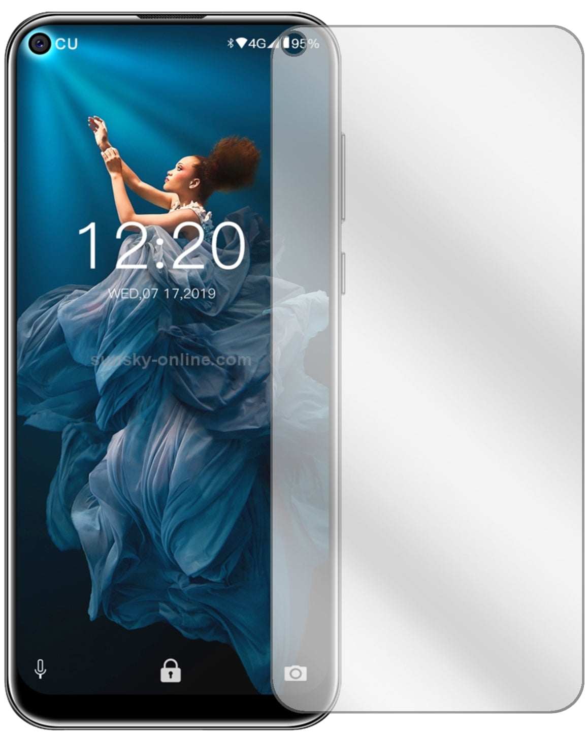 OukitelC17 Pro mit aufgebrachter dipos Displayschutzfolie, glasklare Darstellung ohne Einschränkungen