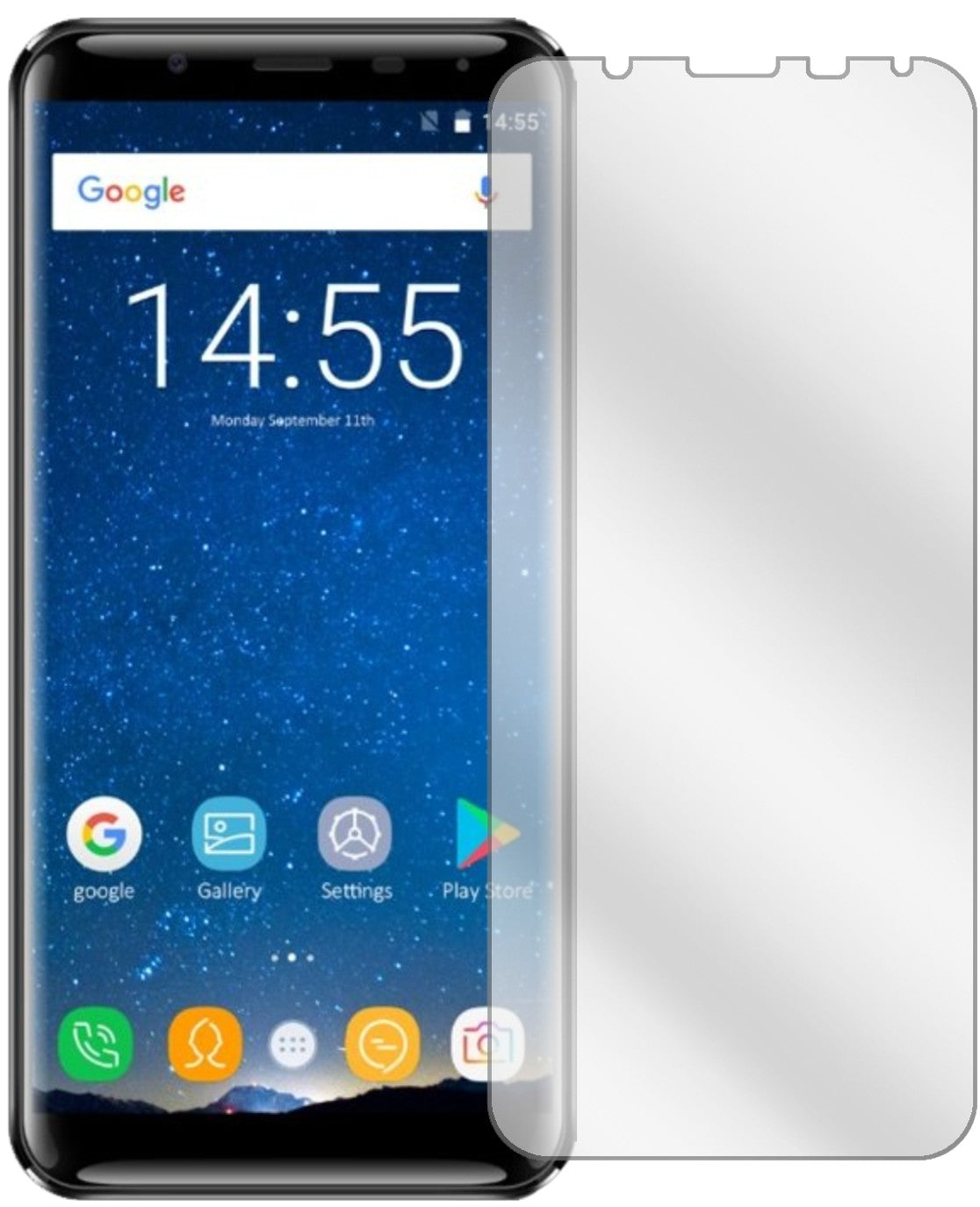 OukitelK5000 mit aufgebrachter dipos Displayschutzfolie, glasklare Darstellung ohne Einschränkungen