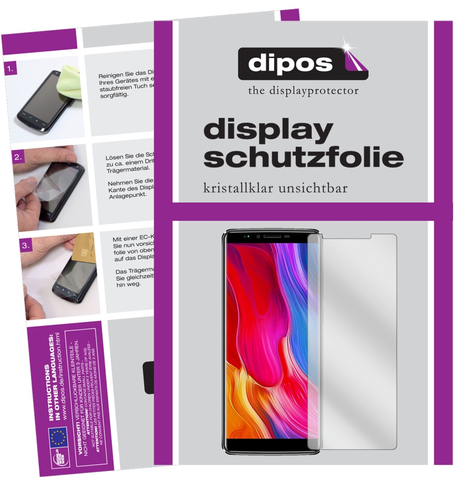 OukitelK8 mit aufgebrachter dipos Displayschutzfolie, glasklare Darstellung ohne Einschränkungen