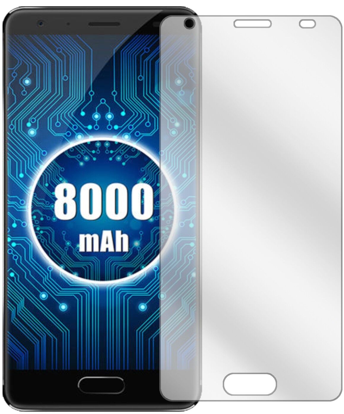 OukitelK8000 mit aufgebrachter dipos Displayschutzfolie, glasklare Darstellung ohne Einschränkungen