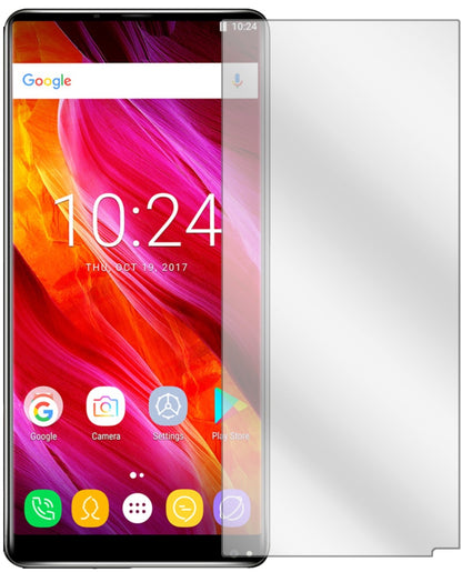 OukitelMix 2 mit aufgebrachter dipos Displayschutzfolie, glasklare Darstellung ohne Einschränkungen