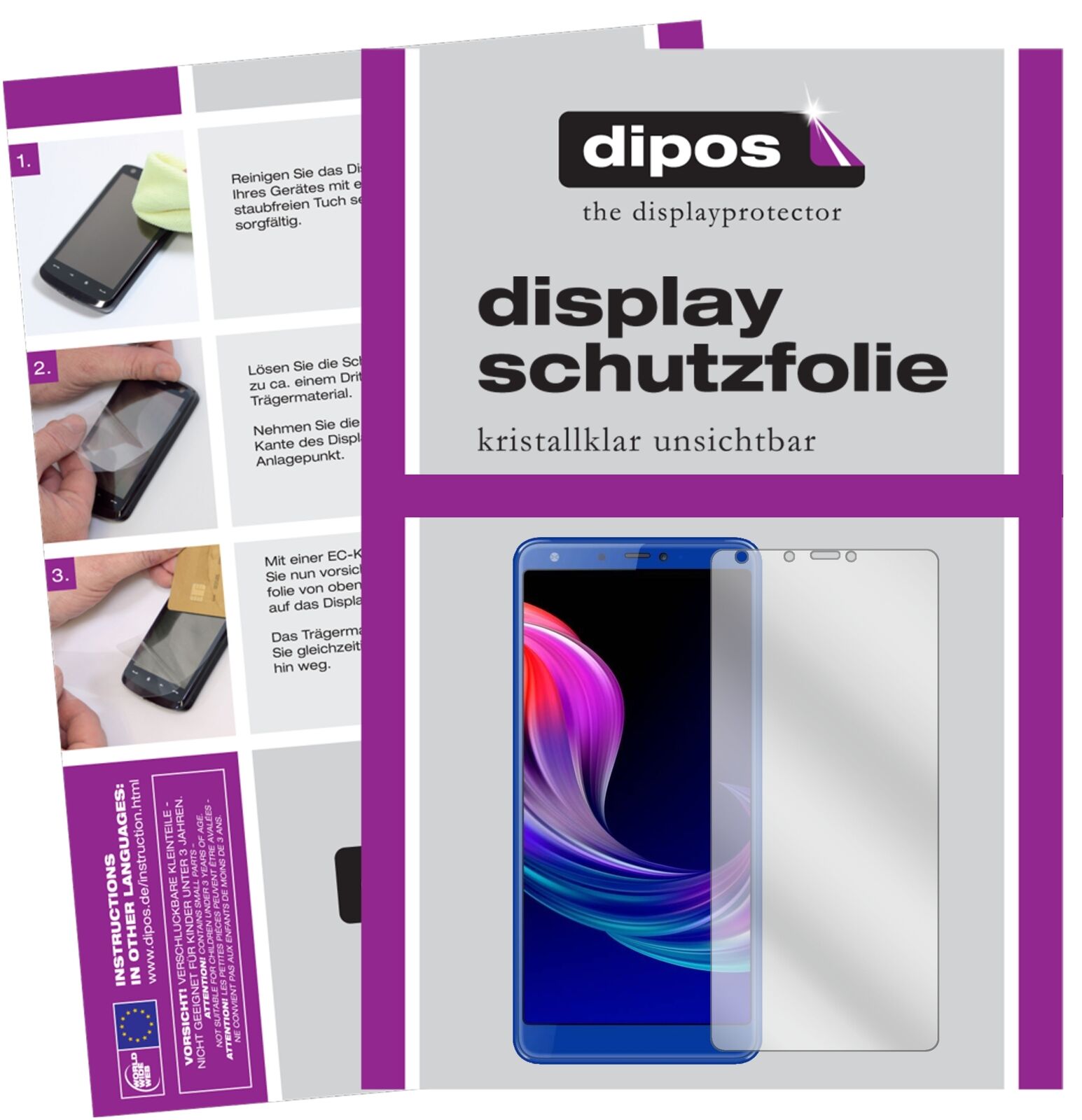 PanasonicEluga Ray 600 mit aufgebrachter dipos Displayschutzfolie, glasklare Darstellung ohne Einschränkungen
