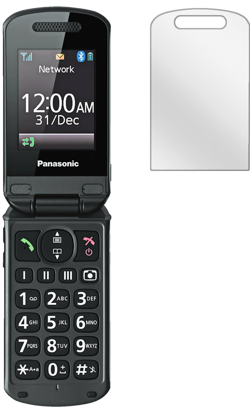 PanasonicKX-TU329 mit aufgebrachter dipos Displayschutzfolie, glasklare Darstellung ohne Einschränkungen