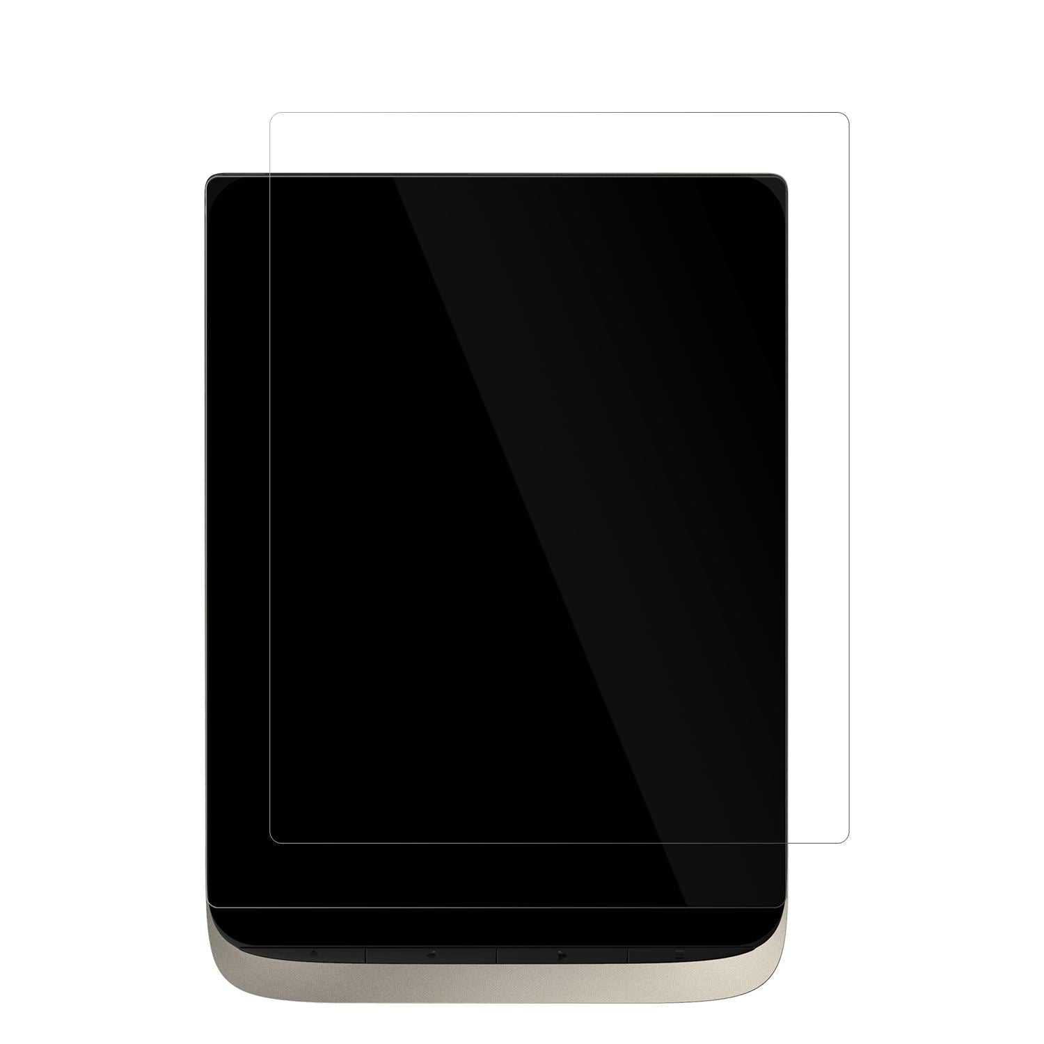 PocketBookInkPad Color 3 mit aufgebrachter dipos Displayschutzfolie, glasklare Darstellung ohne Einschränkungen
