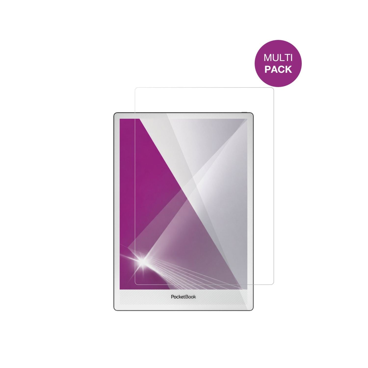 PocketBookInkPad One mit aufgebrachter dipos Displayschutzfolie, glasklare Darstellung ohne Einschränkungen