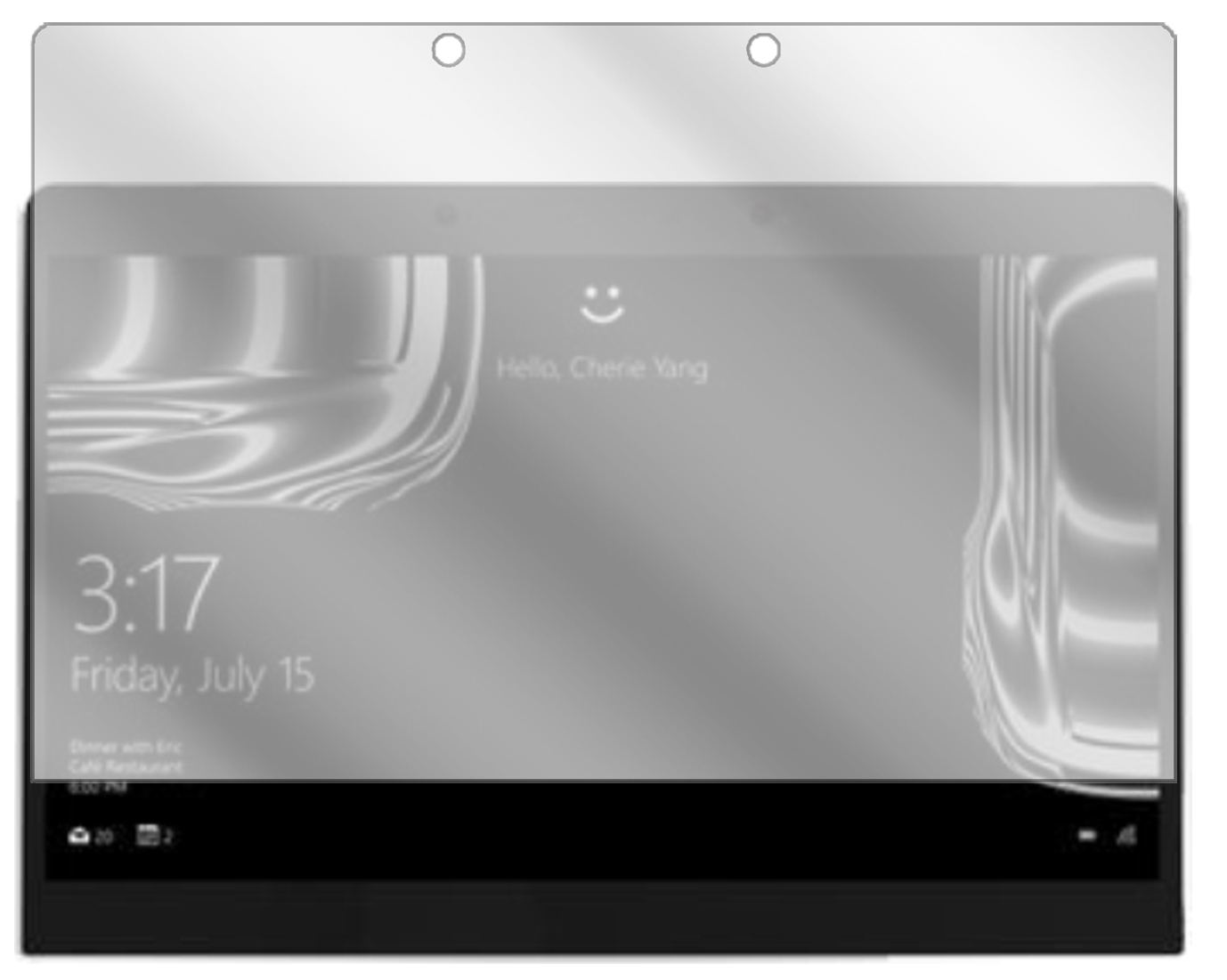 PorscheDesign Book One 13,3 Zoll mit aufgebrachter dipos Displayschutzfolie, glasklare Darstellung ohne Einschränkungen