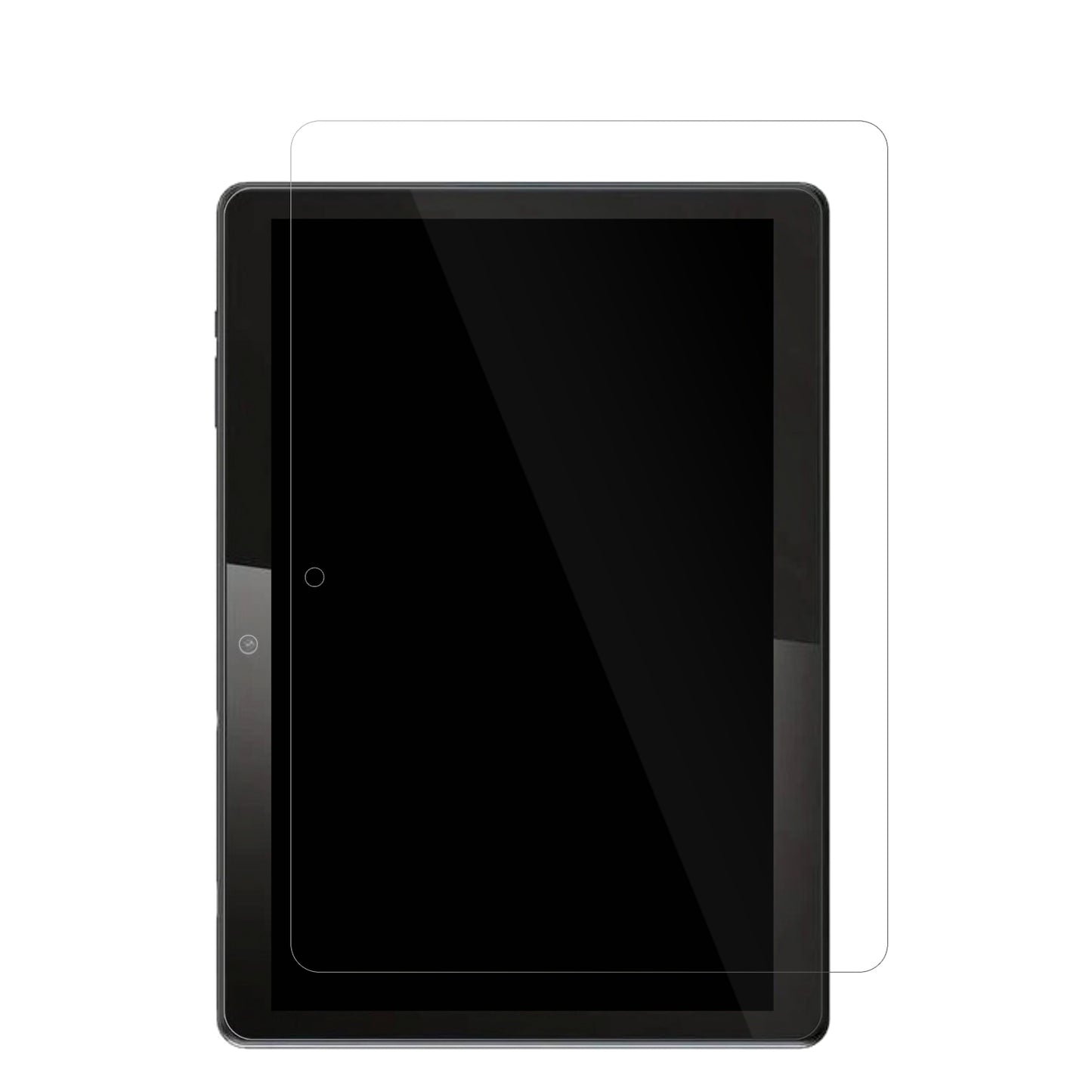 QDDQTablet mit aufgebrachter dipos Displayschutzfolie, glasklare Darstellung ohne Einschränkungen