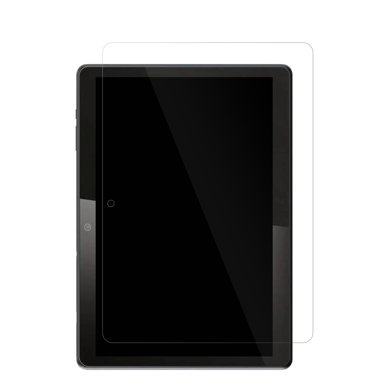 QDDQTablet mit aufgebrachter dipos Displayschutzfolie, glasklare Darstellung ohne Einschränkungen
