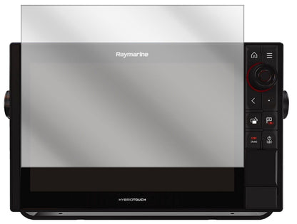 RaymarineAxiom Pro 16 mit aufgebrachter dipos Displayschutzfolie, glasklare Darstellung ohne Einschränkungen