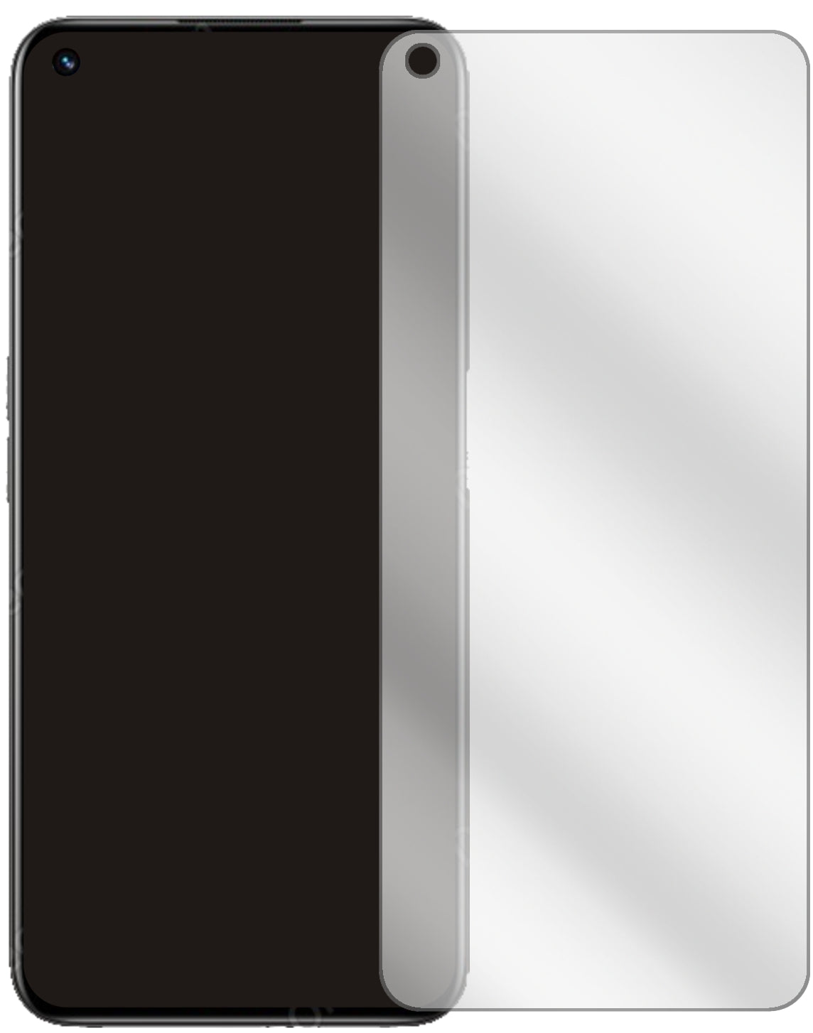 Realme8i mit aufgebrachter dipos Displayschutzfolie, glasklare Darstellung ohne Einschränkungen