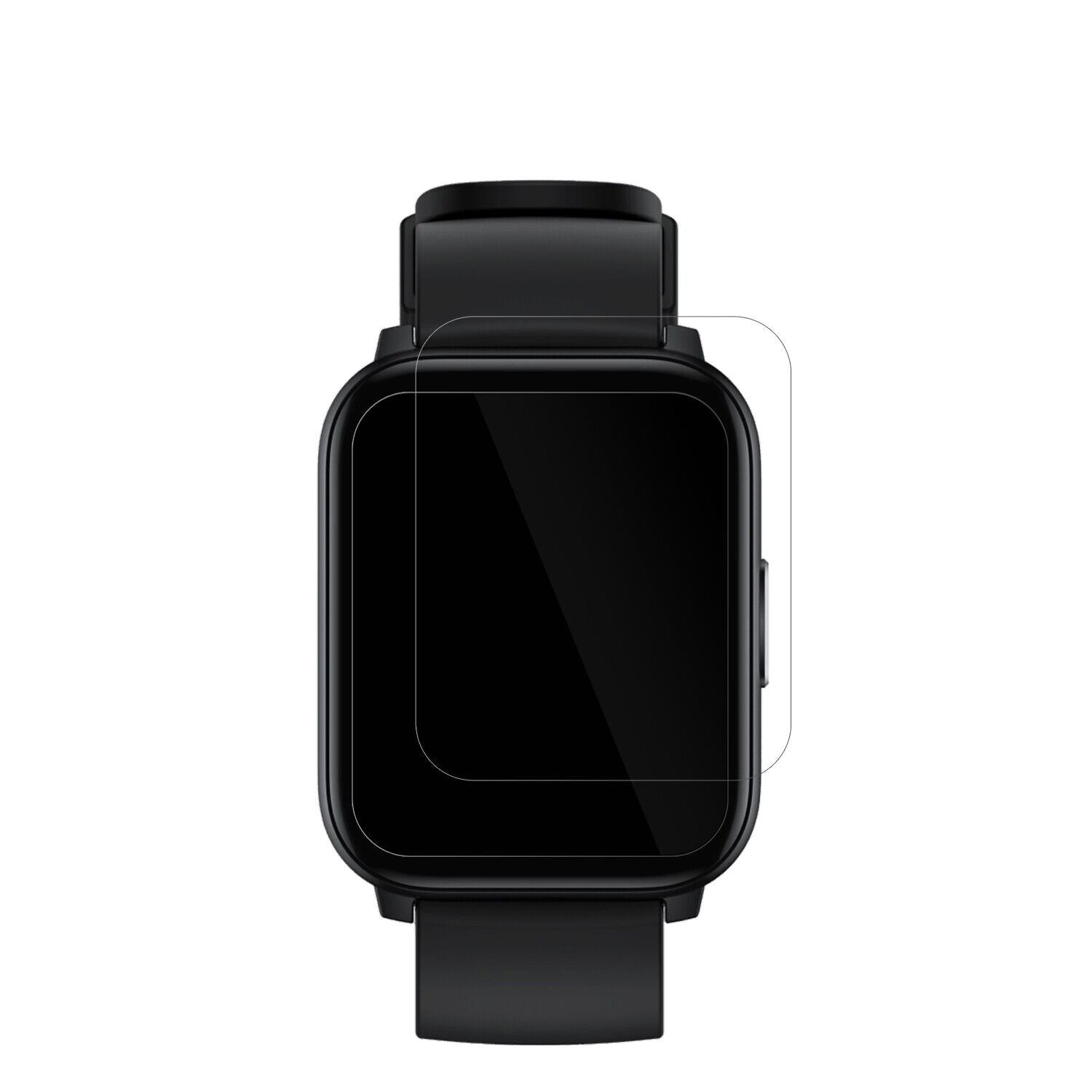 RealmeWatch S100 mit aufgebrachter dipos Displayschutzfolie, glasklare Darstellung ohne Einschränkungen