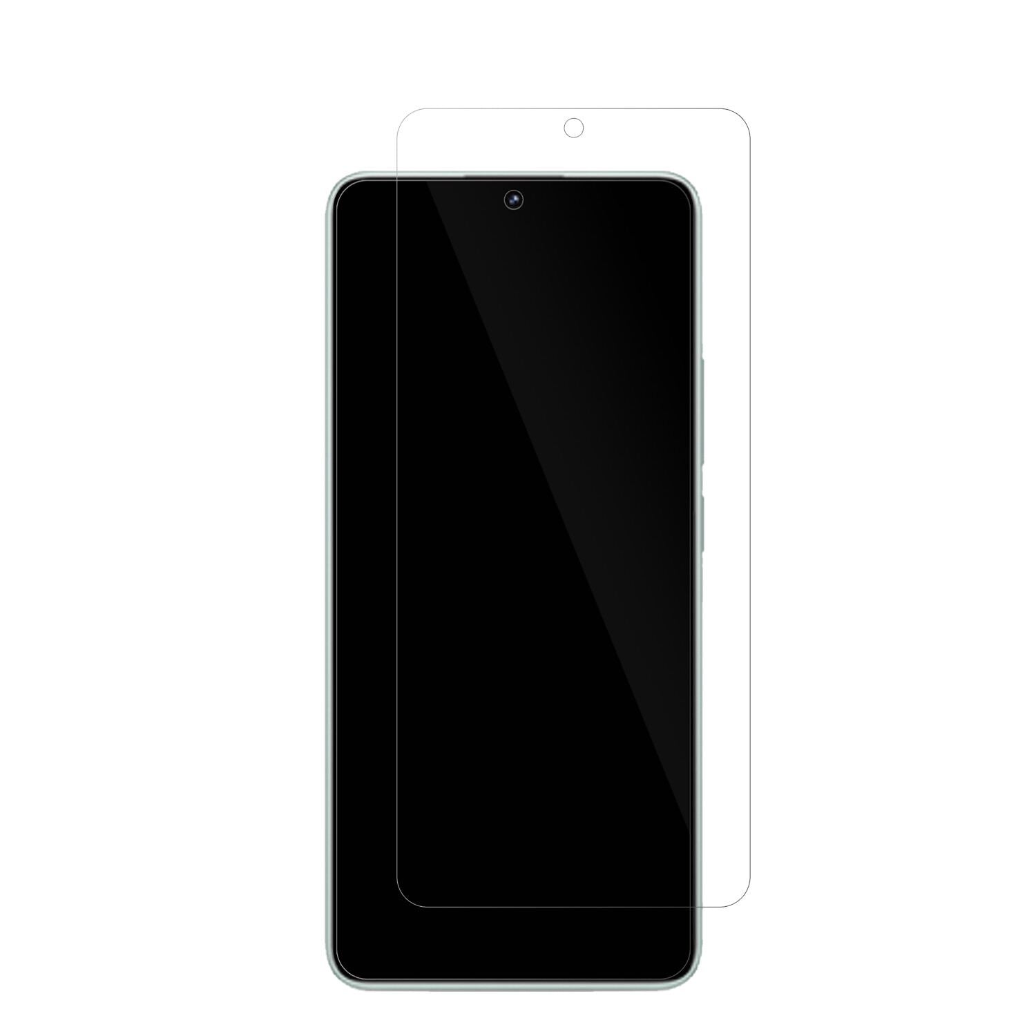 RedmiK70E mit aufgebrachter dipos Displayschutzfolie, glasklare Darstellung ohne Einschränkungen