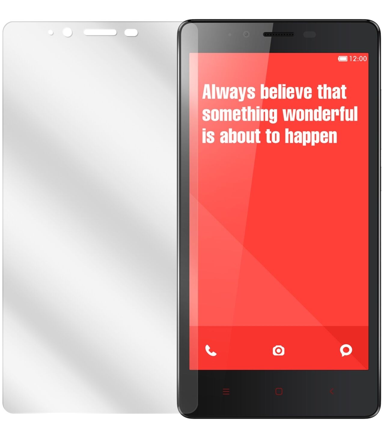 Redmi Note 4GXiaomi mit aufgebrachter dipos Displayschutzfolie, glasklare Darstellung ohne Einschränkungen